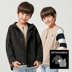 헤지스 키즈 헤지스키즈 브리튼 디테쳐블 점퍼 HTS11JT07M BK