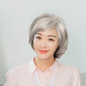 단발 백발 가발 / 흰머리 은발 가발 숏컷트 졸업 코스프레 코스튬 촬영 소품