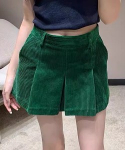 2509028 초록 코듀로이 미니스커트