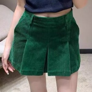 2509028 초록 코듀로이 미니스커트