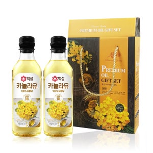 개똥마미 백설 프리미엄유 선물세트 카놀라유 명절선물 500mlX2P