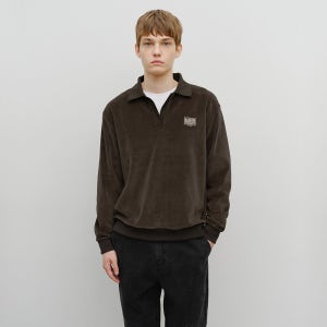 [마리떼 프랑소와 저버] CLASSIC LOGO COLLARED VELOUR SWEATSHIRT brown