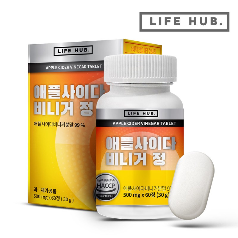 <b>라이프허브</b> 애플사이다비니거 정 1통60정 2개월분  1개  60정