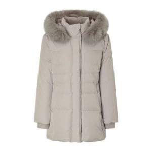 [헤지스 여성] 헤지스레이디스 헤지스 레이디스 24FW 스테디셀러 폭스FUR 덕다운 탈착 후드 하프 헤비다 WSJU4D109I1