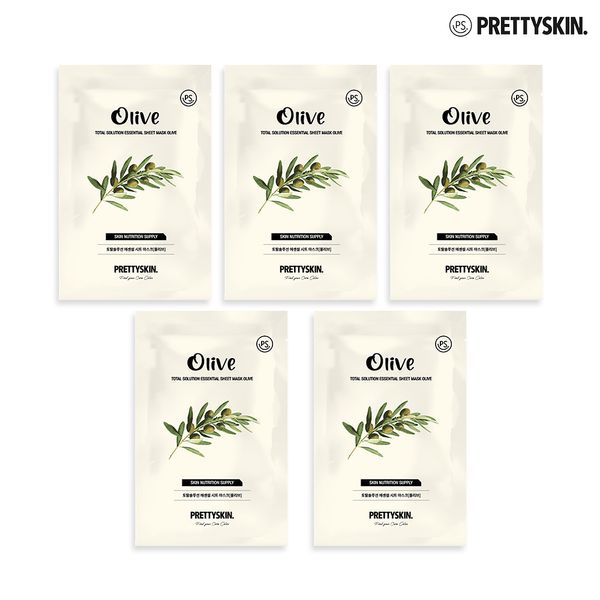 프리티스킨 프리티스킨 토탈솔루션 에센셜 마스크 PTSOL 활력 보습 <b>올리브</b> 5매