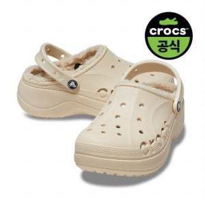 크록스 여성 바야 플랫폼 라인드 클로그WT (23FWCL208708)