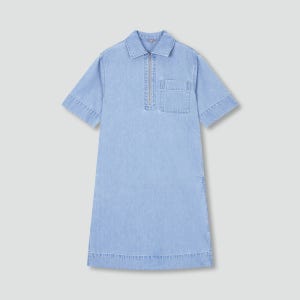 [자주] 여 라이트 데님 반팔 원피스 - 라이트 블루 (J135201102)