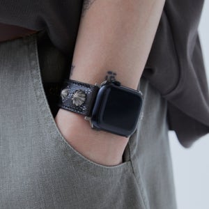 [오가프] Concho Leather Smartwatch Strap Black O25FFAC023BK