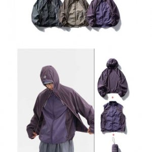 하이테크 아웃도어 롤업 패커블 바람막이 2-in-1 자켓 outer [스트릿 편집샵 람스]