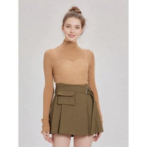 [에고이스트]   브라운 로우 웨이스트 벨트백 팬츠 EN3WQ860