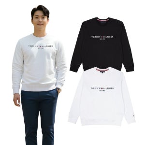 타미힐피거  남녀공용 자수로고 맨투맨 스웨트셔츠