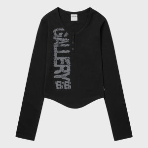 [가터갤러리] PAINTED BUTTON LONG SLEEVE_BLACK