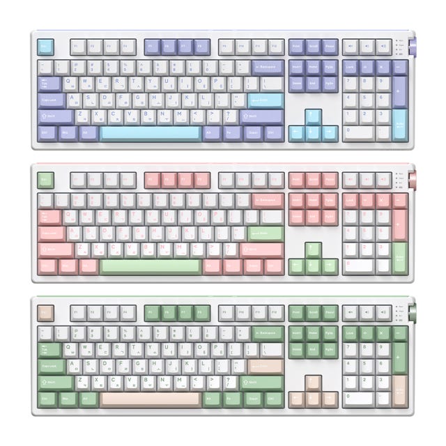 앱코 A108K 3모드 퀵스왑 기계식 키보드 블루, 맘모스축