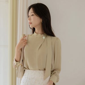 마인 스카프 블라우스