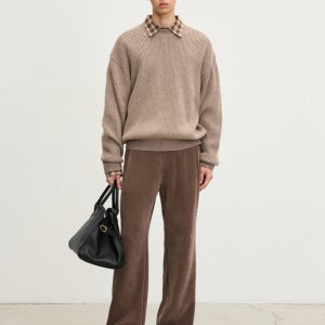 [티엔지티] Velvet-knit Wide fit Banding Pants (Taupe Beige) TNPA5F203I2