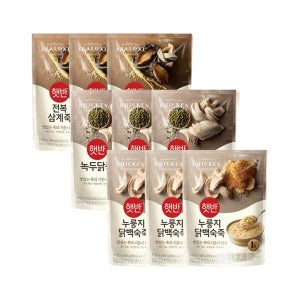 햇반죽 전복삼계죽 420g x3개+듬뿍 녹두닭죽 420g x3개+듬뿍 누룽지닭백숙죽 420g x3개