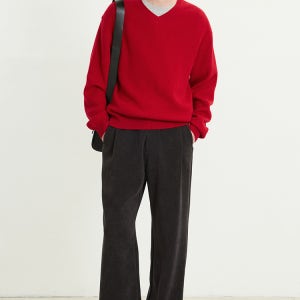 티엔지티 Velvet-knit Wide fit Banding Pants TNPA5F203G2