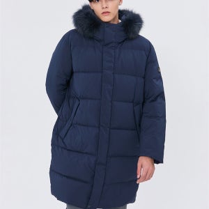 [헤지스 골프 남성] 헤지스골프 폭스퍼 로고패치 롱 다운 자켓 WPJU4D942N3