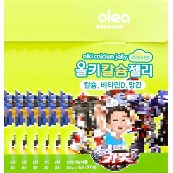 <b>아주약품</b> 올레아 올키 <b>칼슘</b> 젤리 샤인머스켓맛 20g x 15포 x 6박스 90일분