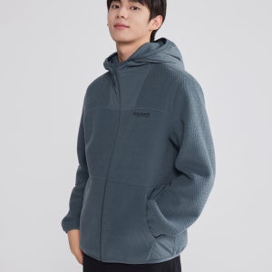 [디스커버리 공식몰] 남성 자가드 플리스 후드 자켓 (다크 블루) DMSS33054-BLD