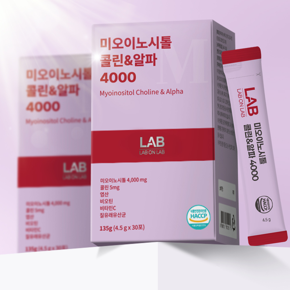 랩온랩 미오 <b>이노시톨</b> 콜린 &amp; 알파 4000 4.5g x 30포, 1개