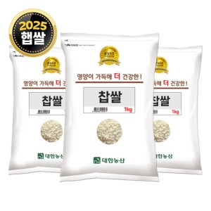 대한농산 국산 찹쌀 3kg (1kg 3봉) 25년 잡곡