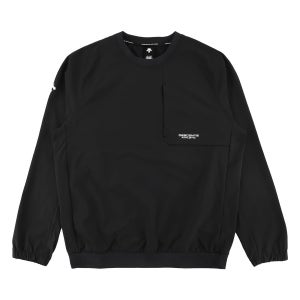 데상트 가슴포켓 우븐 맨투맨 SP323TWH91BLK