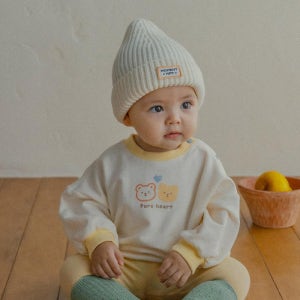 [해피프린스][size 80-110] 하트베어 아기 맨투맨