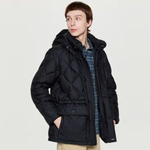 헤지스 남성 카라코람 구스다운 패딩 점퍼 95 8463309 HZJU5D504BK