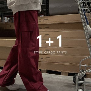 [1+1]루시 Y2K 카고 스트링 와이드팬츠