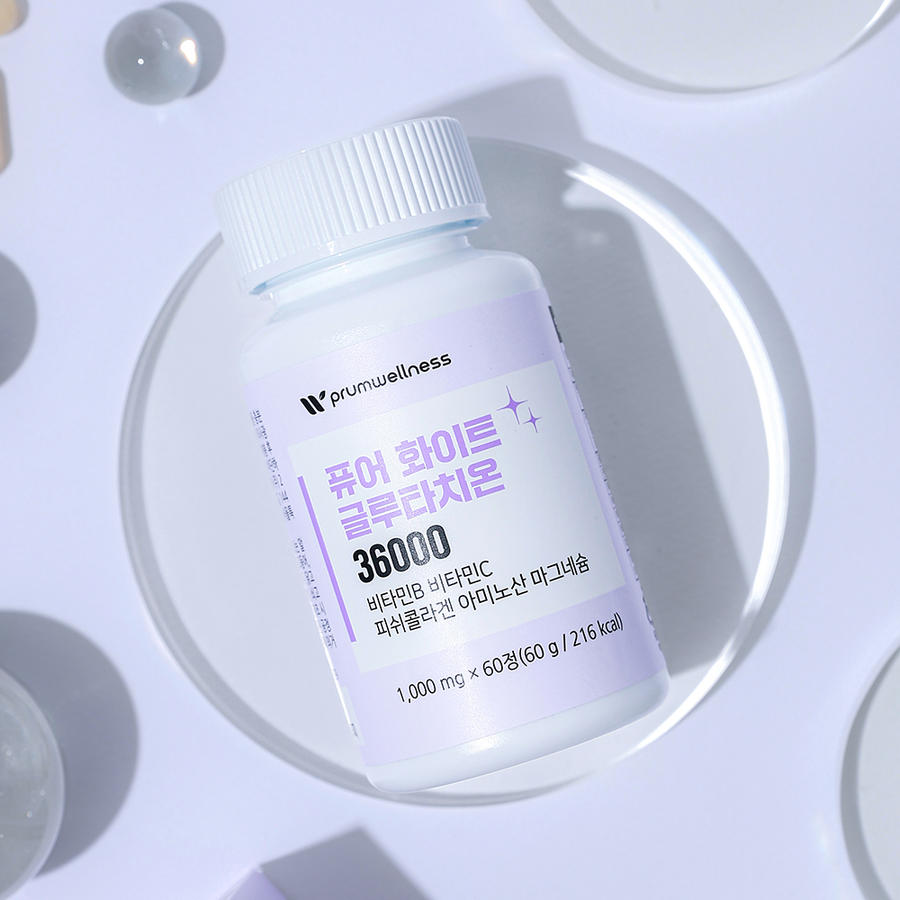푸름웰니스 퓨어 화이트 글루타치온 영양제 피쉬콜라겐 36000 1000mg x 60정 1개