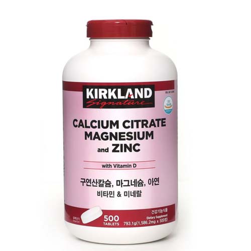 커클랜드 구연산칼슘 아연 마그네슘 비타민 미네랄 1586.2mg  500정  1개