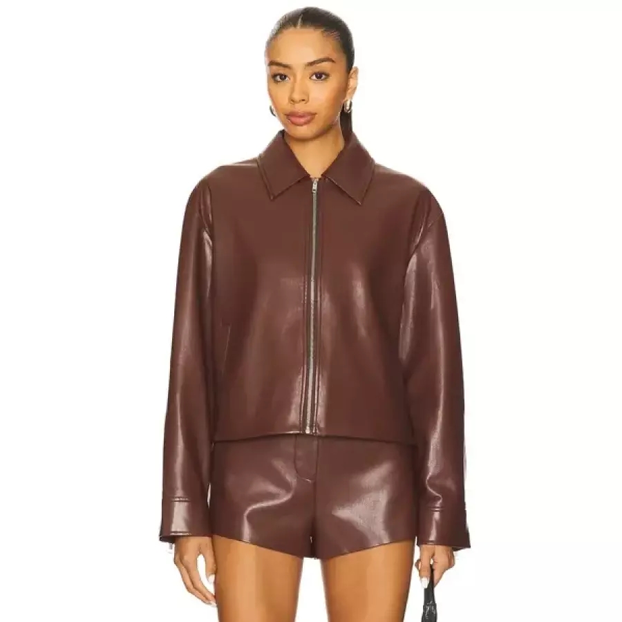 리볼브직영몰 House of Harlow 1960 x REVOLVE Rapha Faux Leather Jacket HOOF-WO187 Leather