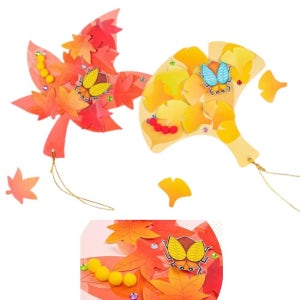 5인세트 단풍 나뭇잎놀이 장식놀이 스티커 미술키트 유아 만들기재료