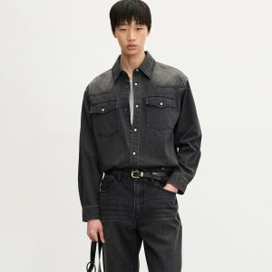 [TNGT] (TNGT) Western Denim Shirt Washed Grey TNSH5F106G2