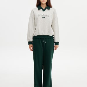 여성)  플리스 스트레이트 스웨트팬츠