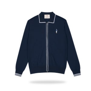 골피아 GMKCC204 가먼트골프 남성 투웨이 집업 카라 니트 가디건