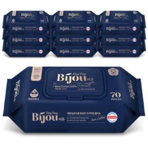 모나리자 [하프클럽]데이데이비쥬 리얼코튼 프리미엄 물티슈 캡형 70매 x 10입