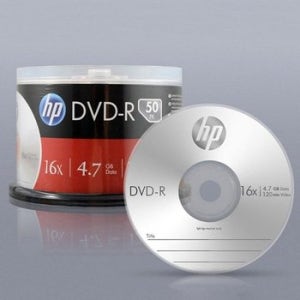고품질 HP Media 4.7GB 50P DVD-R 케이스 케익 16x (WFJPKSR)