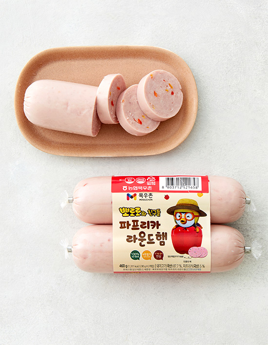 목우촌 뽀로로와친구들 파프리카 라운드햄 제품 이미지