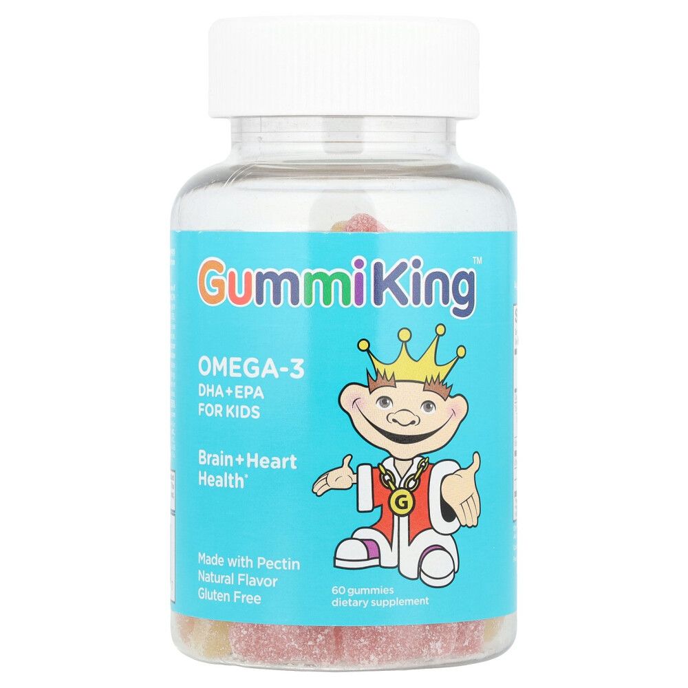 구미킹 (아이허브) 어린이용 오메가3 DHA + EPA 딸기 오렌지 레몬 구미젤리 60개