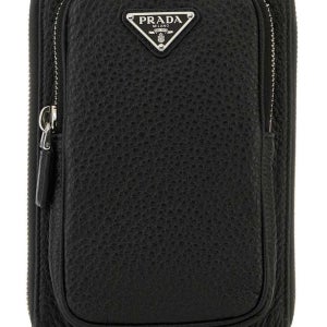 프라다 블랙 크로스백 2ZH195 2BBE F0002 2ZH1952BBE Black leather phone case 144238741