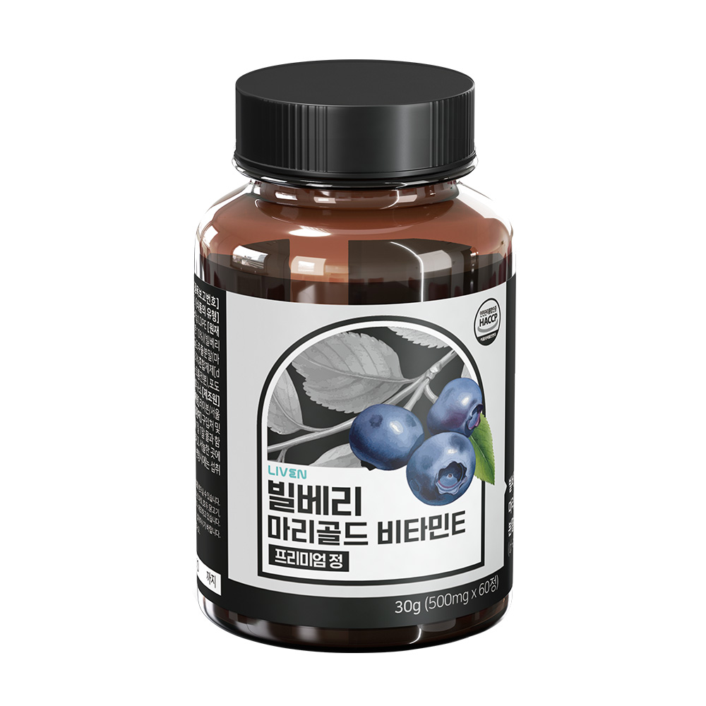 LIVEN 빌베리 마리골드 비타민E 프리미엄 정 500mg x 60정, 1개