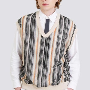 [CUSTOMUS]드랍숄더 선염스트라이프 오버핏 베스트 CXS25FKVT801 ORA(K1757256231943098OR01)