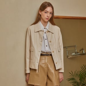 로안 [정가 149,000원][로안]페이크 레더 싱글 버튼 자켓