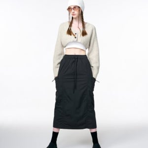 [에트몽] Wind Cargo Banding Skirt  Charcoal SK110RFF08