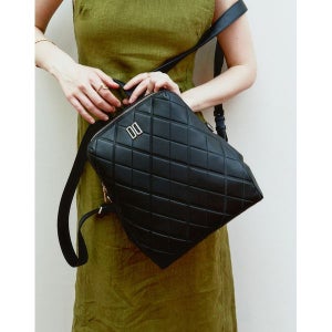 [닥스ACC] 25FW  블랙 아가일 패턴 소가죽 백팩 DCBA5F454BK