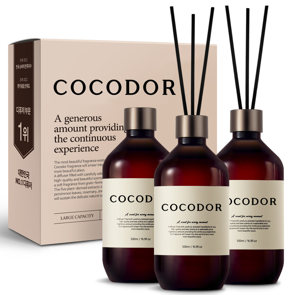 코코도르 프리미엄 대용량 디퓨저 500ml, 3개