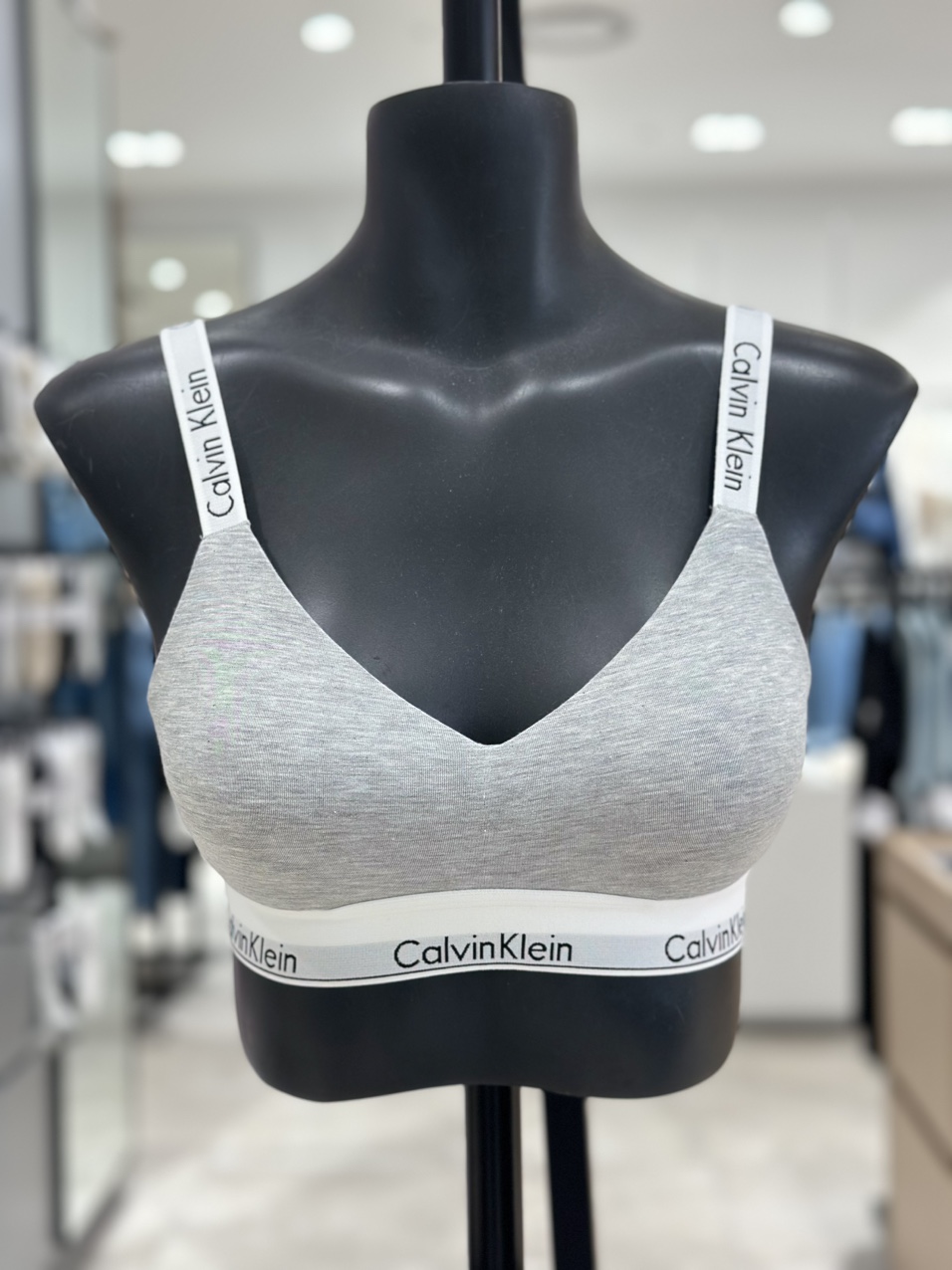 Calvin Klein Underwear <b>아이</b>콘 코튼 훅앤<b>아이</b> 브라렛 QF7059P7A