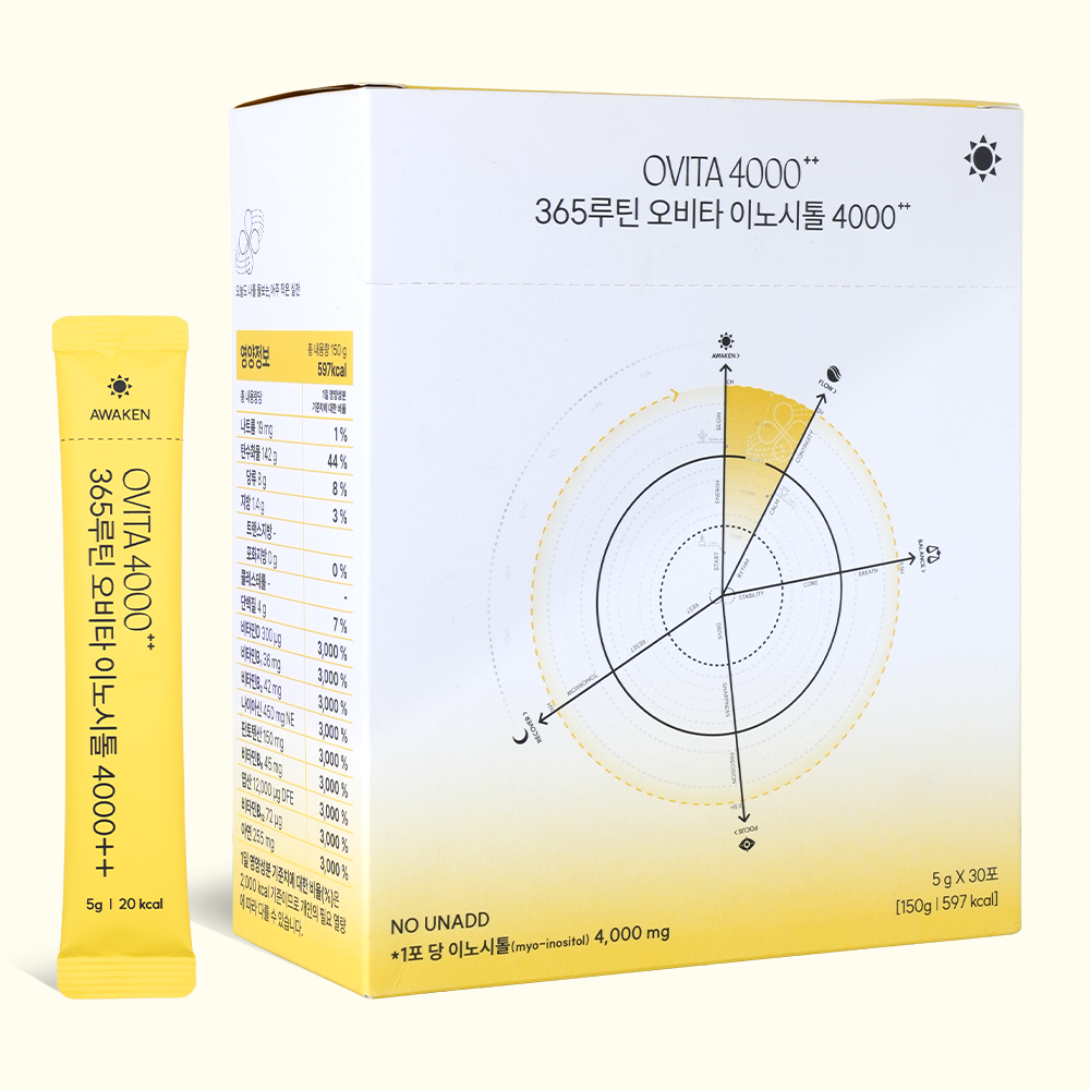 한미양행 365루틴	 오비타 <b>이노시톨</b> 4000  5g x 30포, 1개